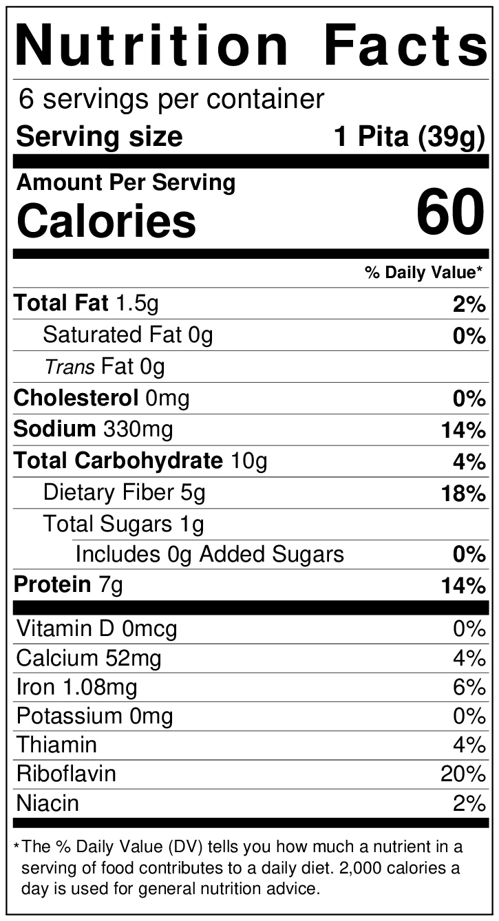 Josephs Pita Bread 6 Loaves Sugarless Delite