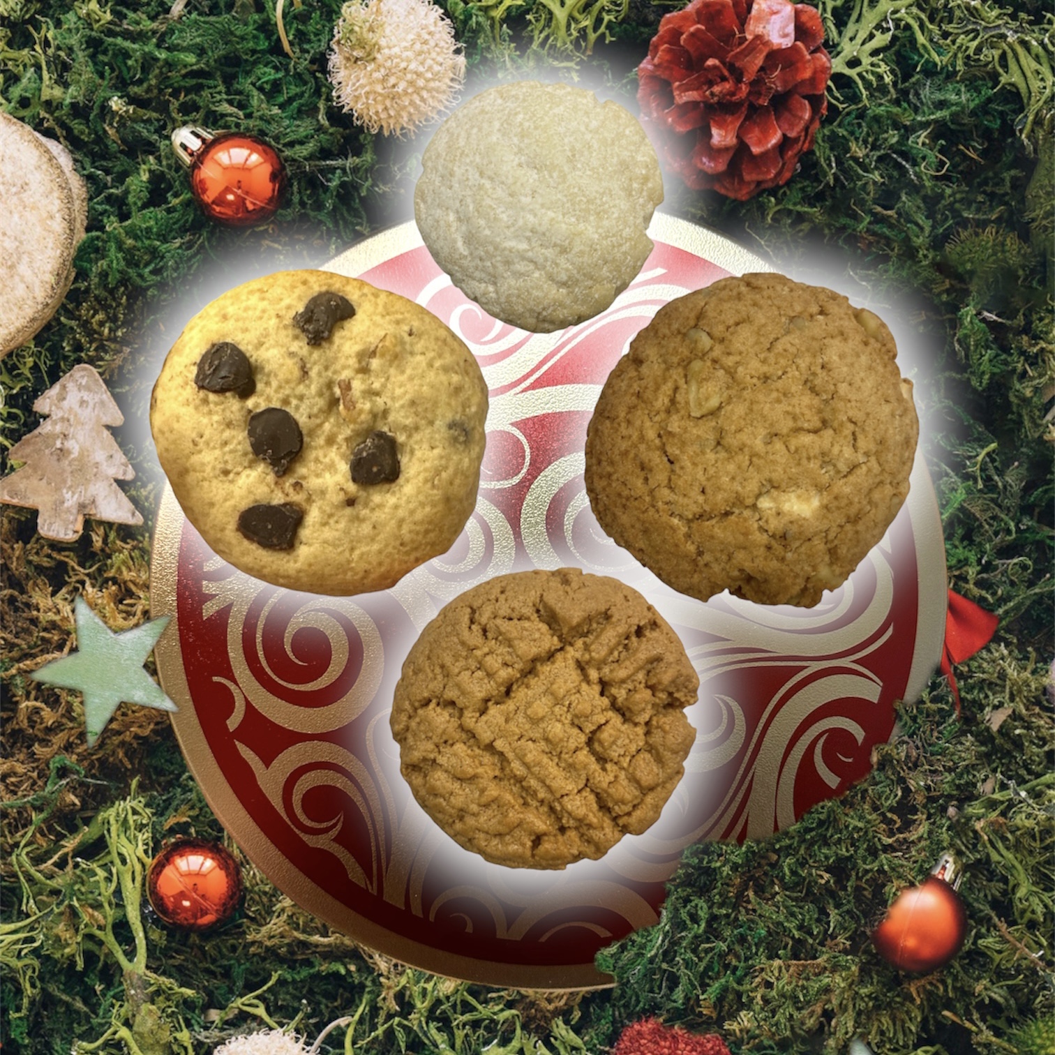 Holiday Tin with Assorted Holiday Cookies