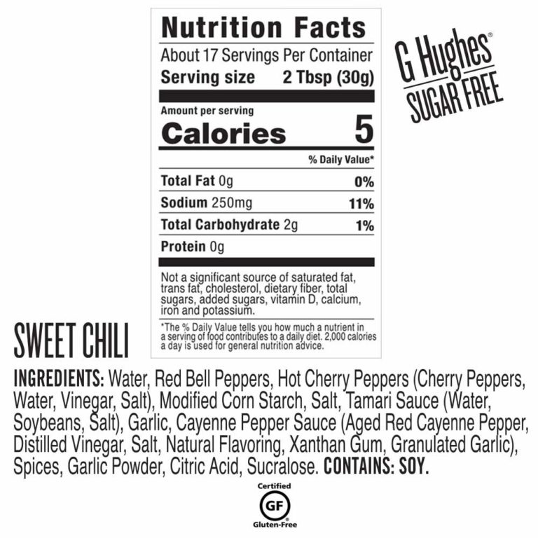 G Hughes Sugar Free Sweet Chili Sauce Sugarless Delite