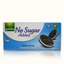 These gullón Twin Cocoa Cream sandwich cookies come in 5 individual packs, so you can enjoy them anywhere!  Tastes like a European style cracker with a sugar free "oreo cookie" like cream filling.