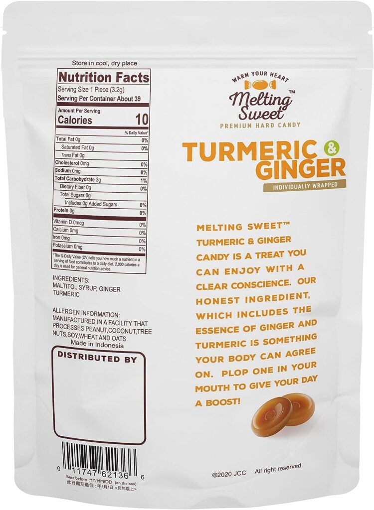 Melting Sweet Turmeric & Ginger Hard Candy Sugarless Delite