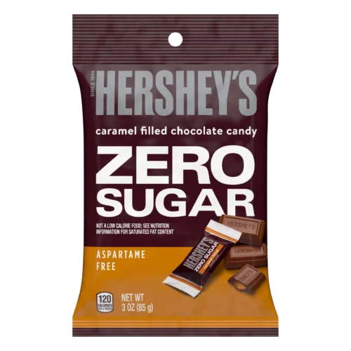 HERSHEY'S Zero Sugar Caramel Filled Chocolate Candies