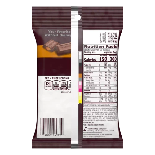 HERSHEY'S Zero Sugar Caramel Filled Chocolate Candies - Image 3
